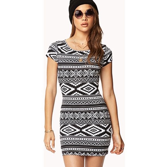 aztec print bodycon dress